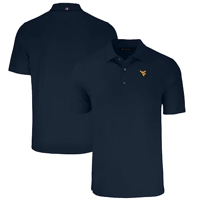 Men's Cutter & Buck Navy West Virginia Mountaineers Big Tall Forge Eco Stretch Recycled Polo