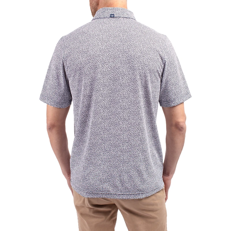 Men's Cutter & Buck  Navy West Virginia Mountaineers Virtue Eco Pique Botanical Print Recycled DryTec Polo