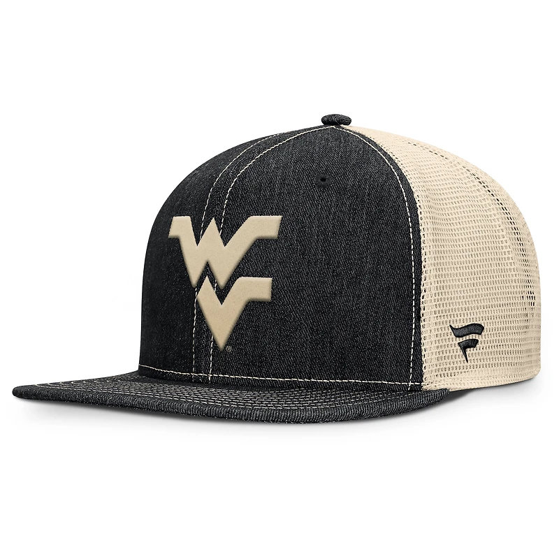Men's Fanatics Black/Natural West Virginia Mountaineers Legend Trucker Snapback Hat
