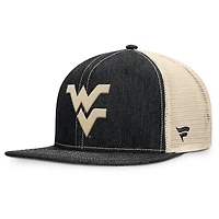 Men's Fanatics Black/Natural West Virginia Mountaineers Legend Trucker Snapback Hat