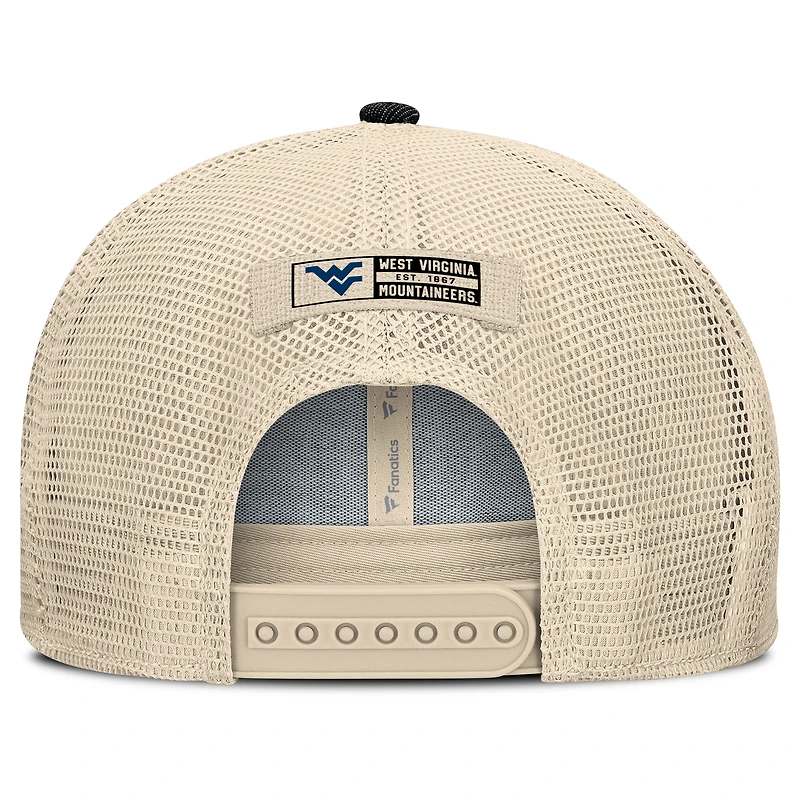 Men's Fanatics Black/Natural West Virginia Mountaineers Legend Trucker Snapback Hat