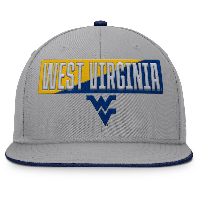 Casquette snapback grise Fanatics pour homme des West Virginia Mountaineers