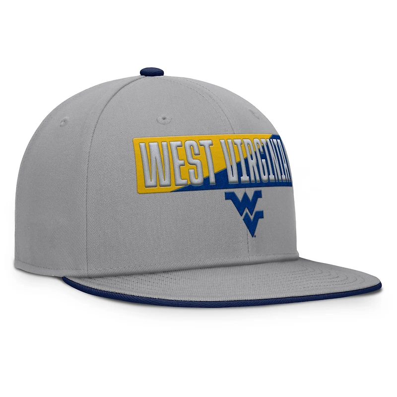 Casquette snapback grise Fanatics pour homme des West Virginia Mountaineers