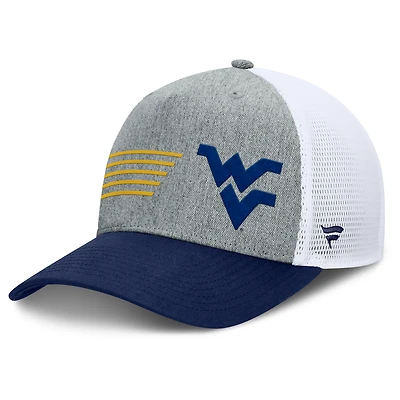 Men's Fanatics Heather Gray/Navy West Virginia Mountaineers Profile Trucker Adjustable Hat