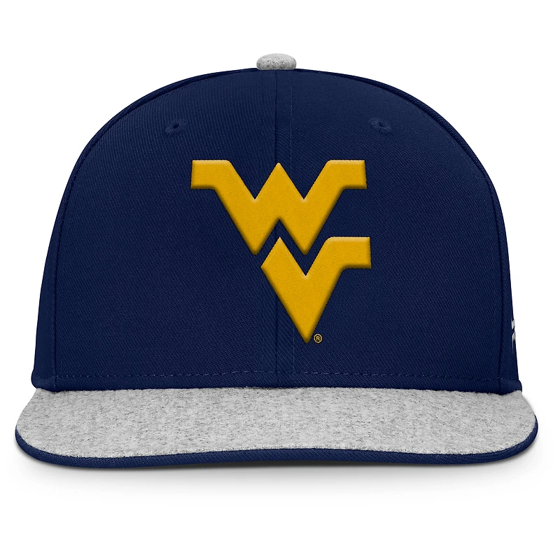 Casquette snapback en loden bleu marine des West Virginia Mountaineers pour homme