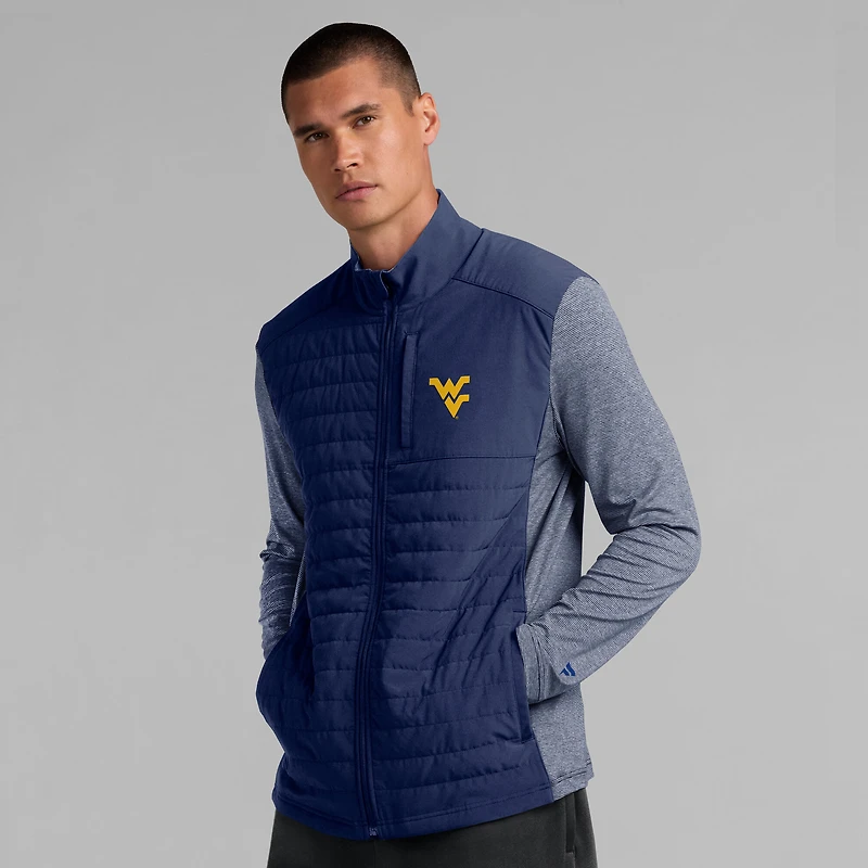 Veste zippée entièrement ton sur avec logo principal Fanatics bleu marine West Virginia Mountaineers pour homme