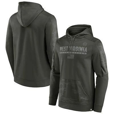 Men's Fanatics Olive West Virginia Mountaineers OHT Military Appreciation Guardian Pullover Hoodie