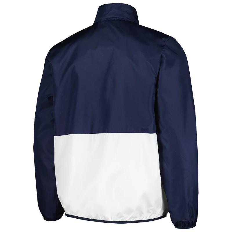 Haut à demi-zip G-III Sports by Carl Banks pour hommes, bleu marine, West Virginia Mountaineers Cornerman