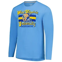 Men's Image One Light Blue West Virginia Mountaineers Throwback Helmet Long Sleeve T-Shirt