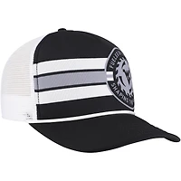 Men's Legacy Athletic  Black West Virginia Mountaineers Built on Bravery Running Circle Trucker Adjustable Hat