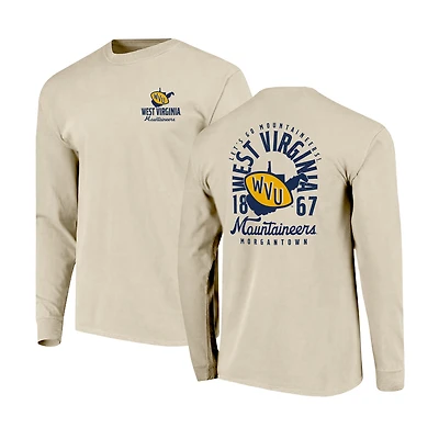 T-shirt à manches longues pour homme, motif mascotte des West Virginia Mountaineers, couleurs confort