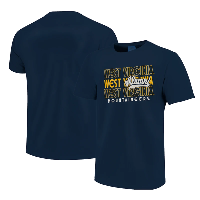 Men's  Navy West Virginia Mountaineers Alumni Script Overlay T-Shirt