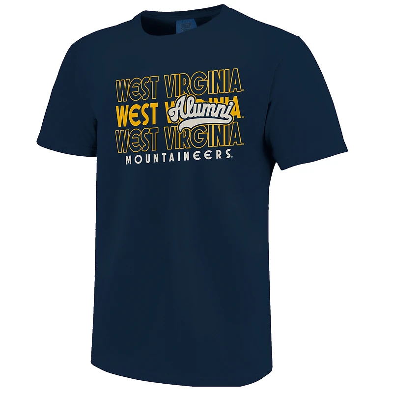Men's  Navy West Virginia Mountaineers Alumni Script Overlay T-Shirt