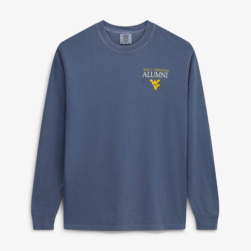 Men's Navy West Virginia Mountaineers Circle Seal Alumni Long-Sleeve T-Shirt