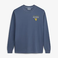 Men's  Navy West Virginia Mountaineers Circle Seal Alumni Long-Sleeve T-Shirt