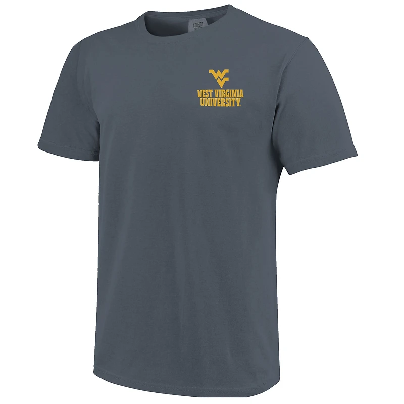 T-shirt bleu marine pour homme, motif paysage, couleurs confortables, doublure épaisse, style West Virginia Mountaineers