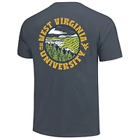 T-shirt bleu marine pour homme, motif paysage, couleurs confortables, doublure épaisse, style West Virginia Mountaineers