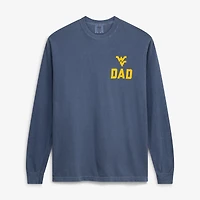 T-shirt à manches longues pour homme, bleu marine, motif dessin du campus des Mountaineers de Virginie-Occidentale, la fête pères
