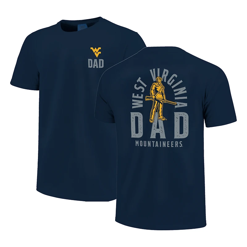 Men's Navy West Virginia Mountaineers Father's Day Mascot Overlay T-Shirt