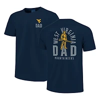 Men's  Navy West Virginia Mountaineers Father's Day Mascot Overlay T-Shirt
