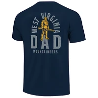 Men's  Navy West Virginia Mountaineers Father's Day Mascot Overlay T-Shirt
