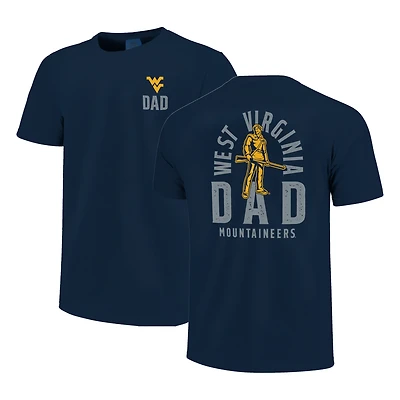 Men's  Navy West Virginia Mountaineers Father's Day Mascot Overlay T-Shirt