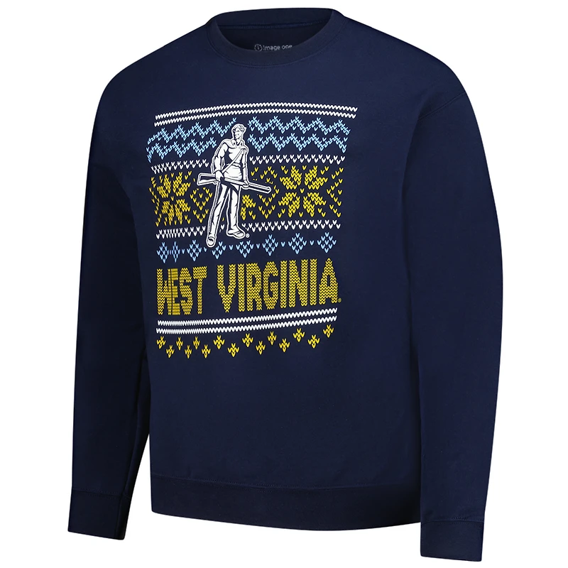 Sweat-shirt polaire de Noël pour homme, bleu marine, des Mountaineers Virginie-Occidentale