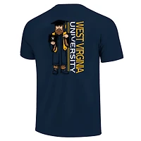 T-shirt homme bleu marine West Virginia Mountaineers Mascotte Réussite Débloquée