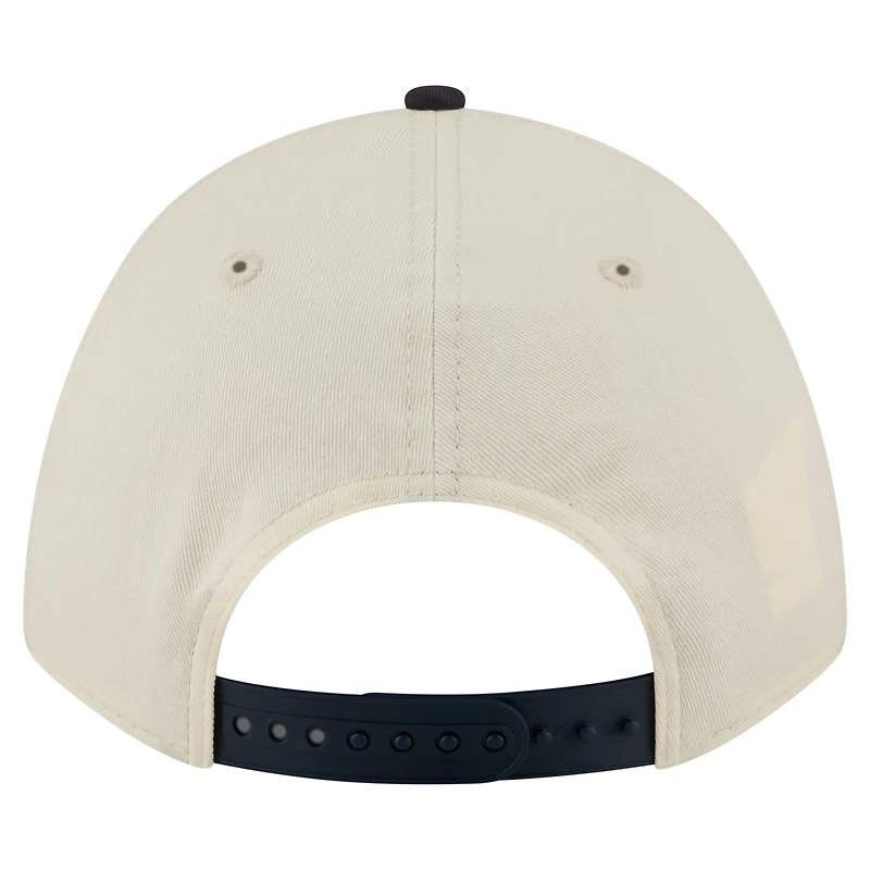 Men's New Era  Natural/Navy West Virginia Mountaineers Prepster 9FORTY M-Crown Adjustable Hat