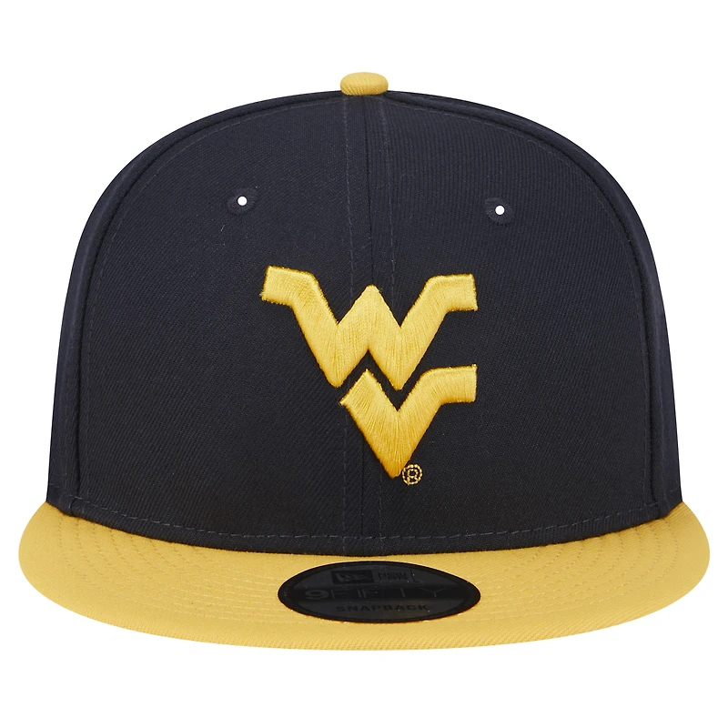 Men's New Era Navy/Gold West Virginia Mountaineers Two-Tone 9FIFTY Snapback Hat