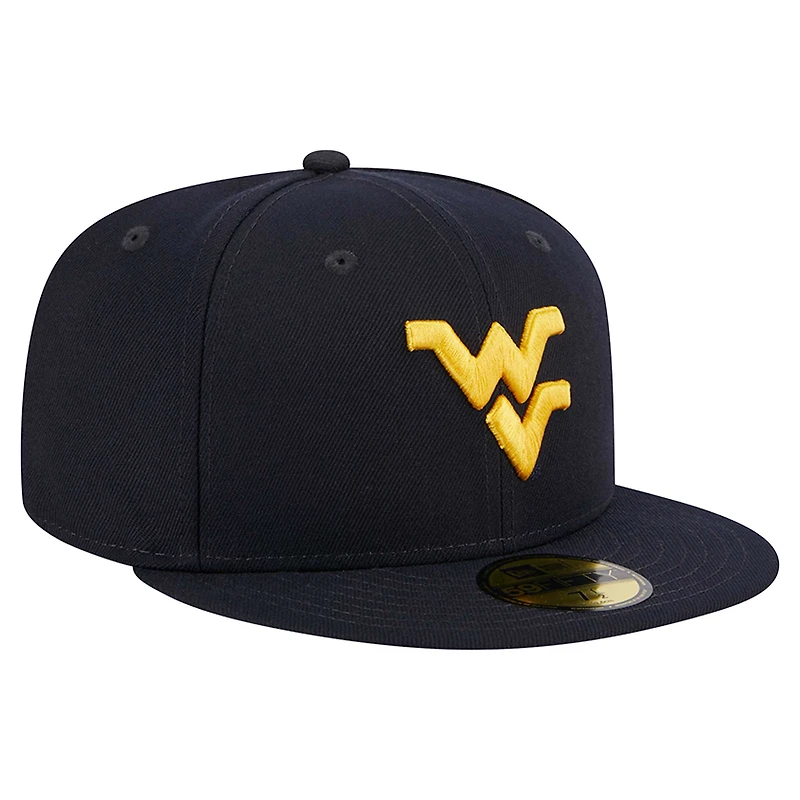 Casquette ajustée 59FIFTY bleu marine des West Virginia Mountaineers de New Era pour homme