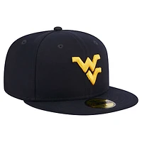 Casquette ajustée 59FIFTY bleu marine des West Virginia Mountaineers de New Era pour homme