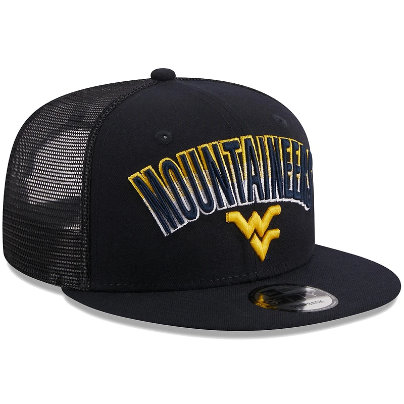 Casquette Snapback 9FIFTY Snapback pour hommes des West Virginia Mountaineers Grade Trucker New Era