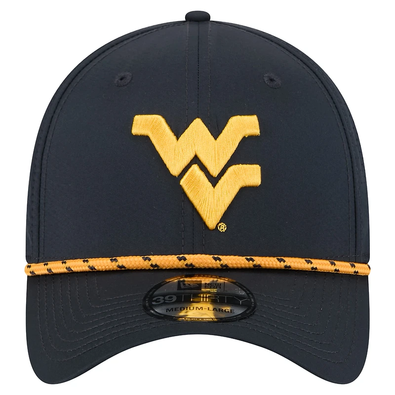 Men's New Era  Navy West Virginia Mountaineers Rope 39THIRTY Flex Hat