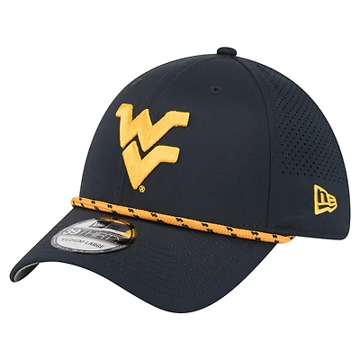 Men's New Era Navy West Virginia Mountaineers Rope 39THIRTY Flex Hat