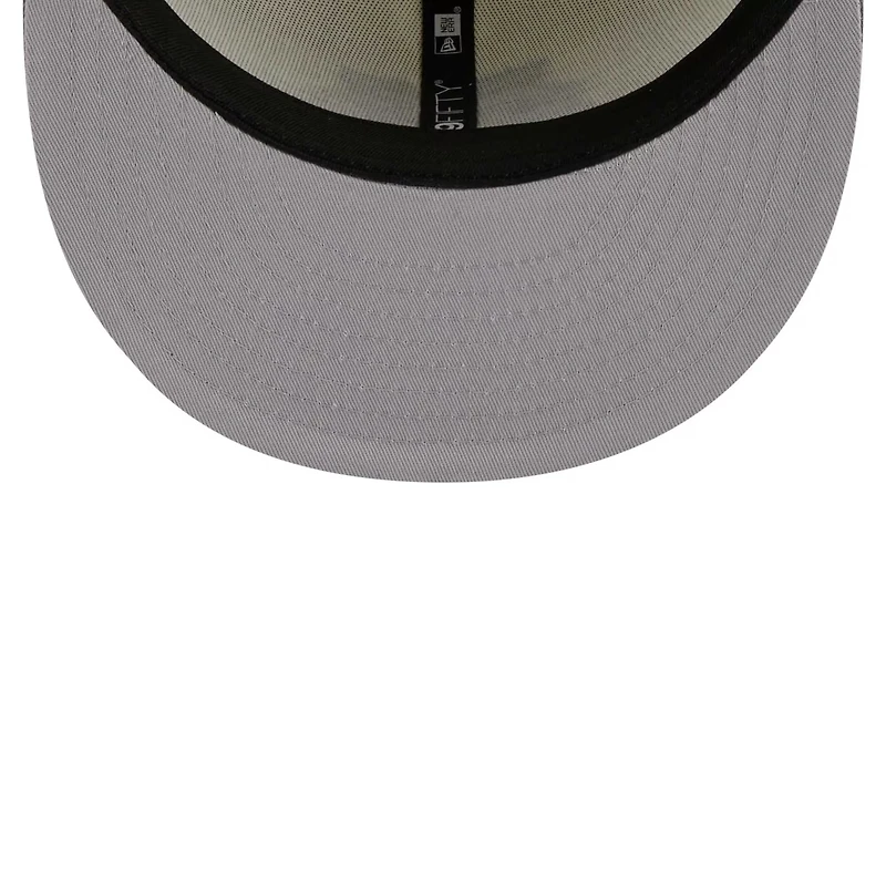 Men's New Era Stone/Gray West Virginia Mountaineers Chrome & Concrete 59FIFTY Fitted Hat