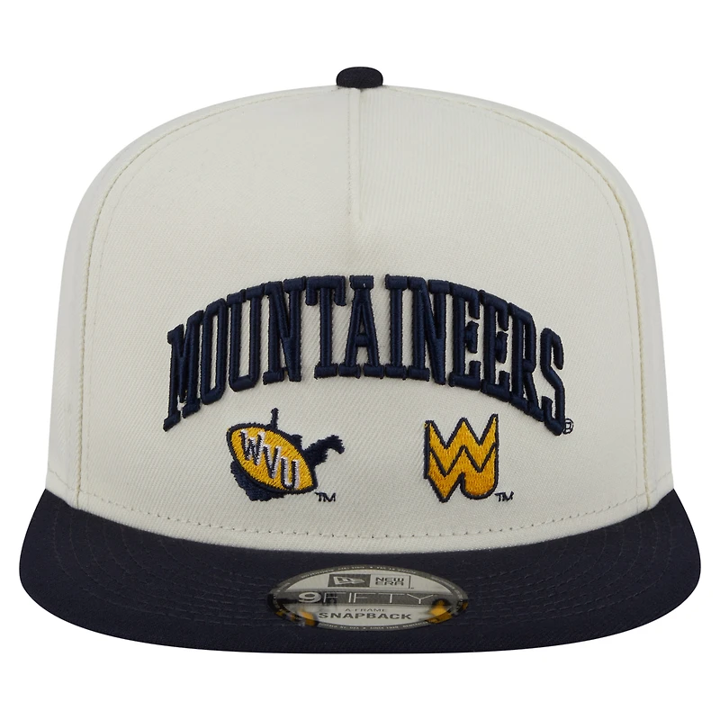 Casquette à visière plate blanche New Era West Virginia Mountaineers 9FIFTY pour homme