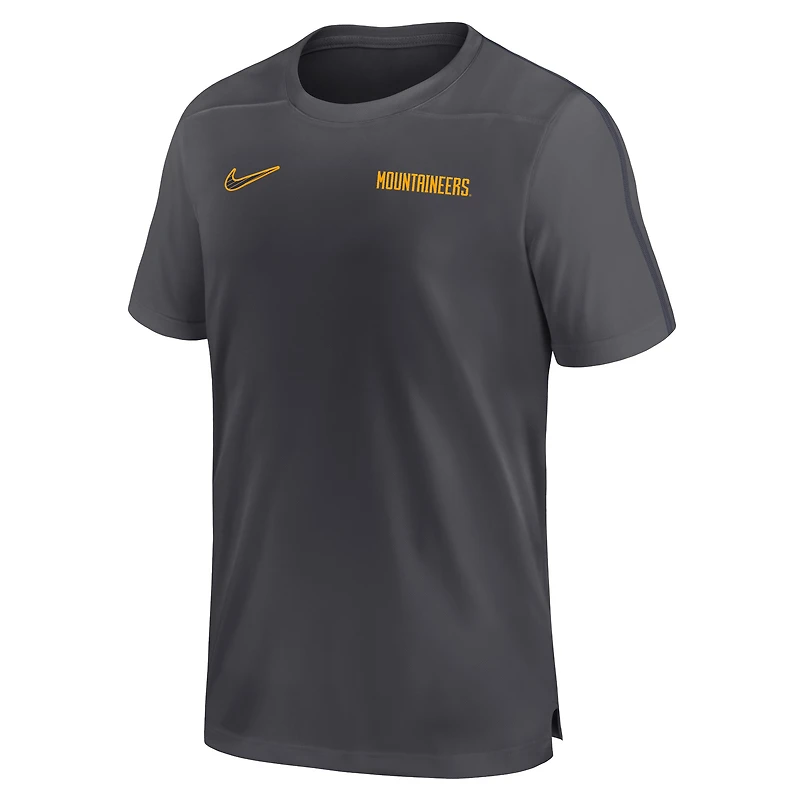 Haut de performance Nike West Virginia Mountaineers 2024 Sideline Coach pour homme, anthracite