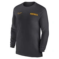 Men's Nike Anthracite West Virginia Mountaineers 2024 Sideline Coach UV Performance Long Sleeve T-Shirt