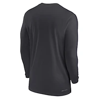 Men's Nike Anthracite West Virginia Mountaineers 2024 Sideline Coach UV Performance Long Sleeve T-Shirt