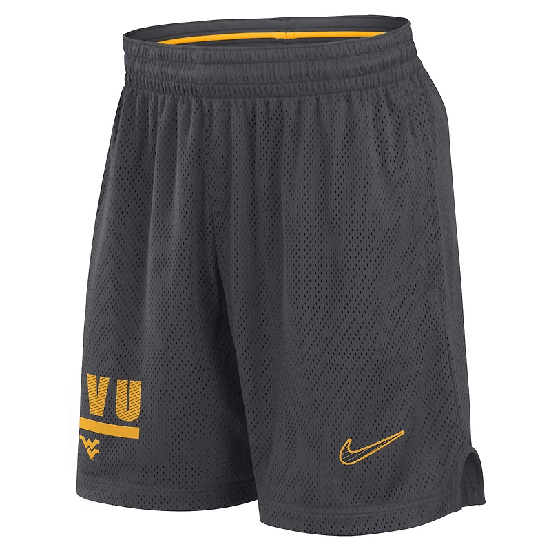 Men's Nike Anthracite West Virginia Mountaineers 2024 Sideline Performance Mesh Shorts