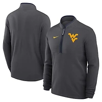 Haut Nike Courtside Victory Dri-FIT demi-zippé anthracite des West Virginia Mountaineers pour homme