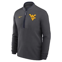 Men's Nike Anthracite West Virginia Mountaineers Courtside Victory Dri-FIT Half-Zip Top