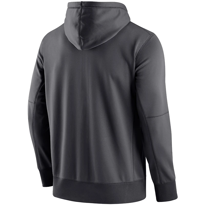 Sweat à capuche zippé Performance Nike West Virginia Mountaineers pour homme avec logo anthracite