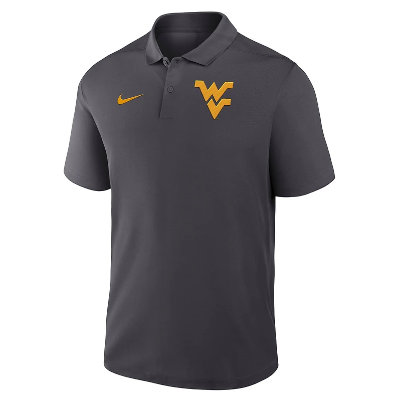 Polo Nike Anthracite West Virginia Mountaineers Primetime Victory pour homme avec logo principal Performance