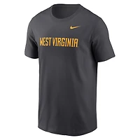 T-shirt Nike anthracite West Virginia Mountaineers Primetime Wordmark pour homme