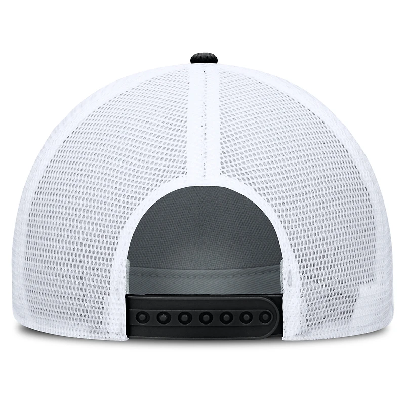 Casquette trucker ajustable Nike pour homme, noire et blanche, West Virginia Mountaineers, modèle Built on Bravery Rise