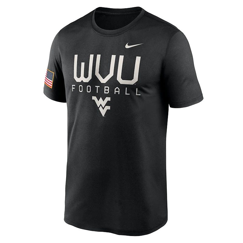 T-shirt Nike West Virginia Mountaineers 2024 Military Appreciation Legend Performance pour homme noir