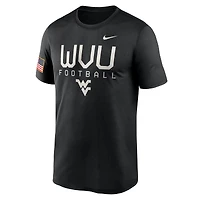 T-shirt Nike West Virginia Mountaineers 2024 Military Appreciation Legend Performance pour homme noir