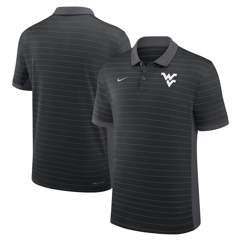 Men's Nike Black West Virginia Mountaineers 2025 Early Season Coaches Sideline Victory Stripe Dri-FIT Polo
